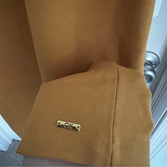 Calvin Klein Plus Size Mustard Yellow Short Sleeve T Shirt Mini Dress - Picture 8 of 16